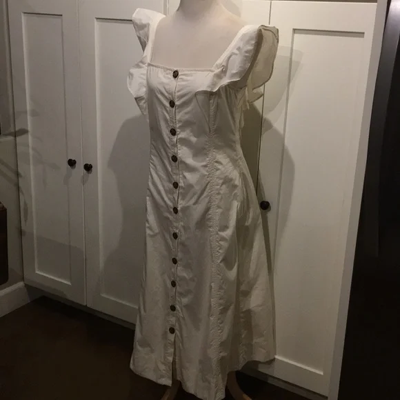 Madewell Princess Seamed Cotton Midi Dress NEW - Picture 4 of 8